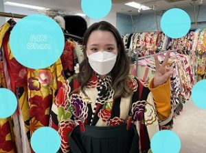 深緑　古典柄　袴レンタル