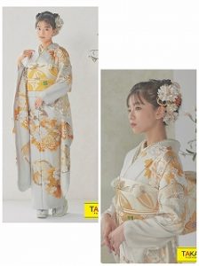 シンプル　古典柄　振袖レンタル