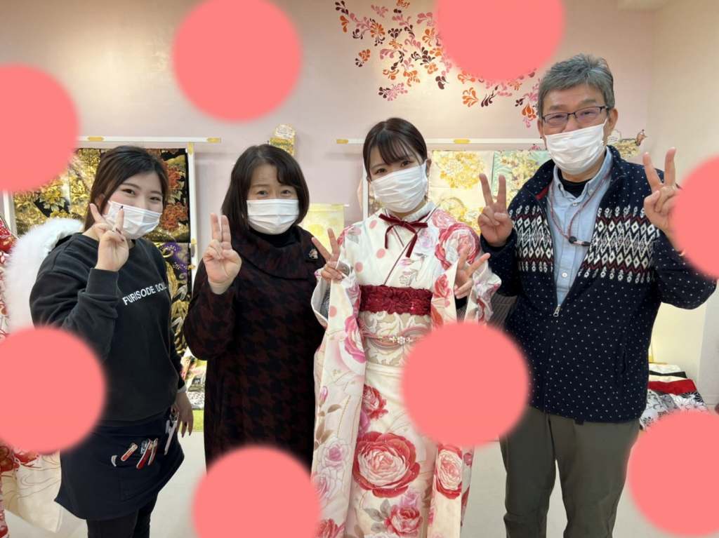 TAKAZEN　タカゼン　ピンク　ヘップバーン　カワイイ　リボン　振袖　成人式　レンタル