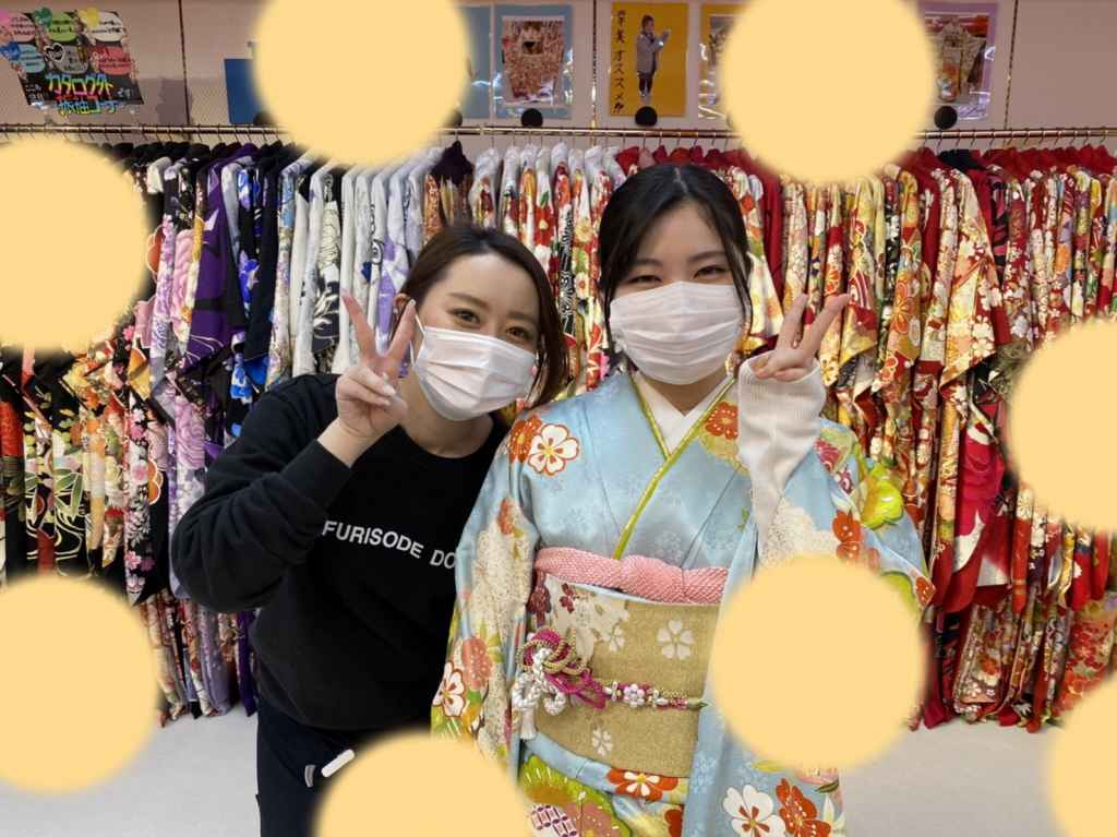 TAKAZEN　タカゼン　水色　古典柄　綺麗目　振袖　成人式　レンタル