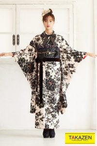 振袖　可愛い　ヴィンテージ　茶色　ブラウン
