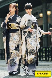 振袖　可愛い　孔雀　カッコイイ　ヴィンテージ
