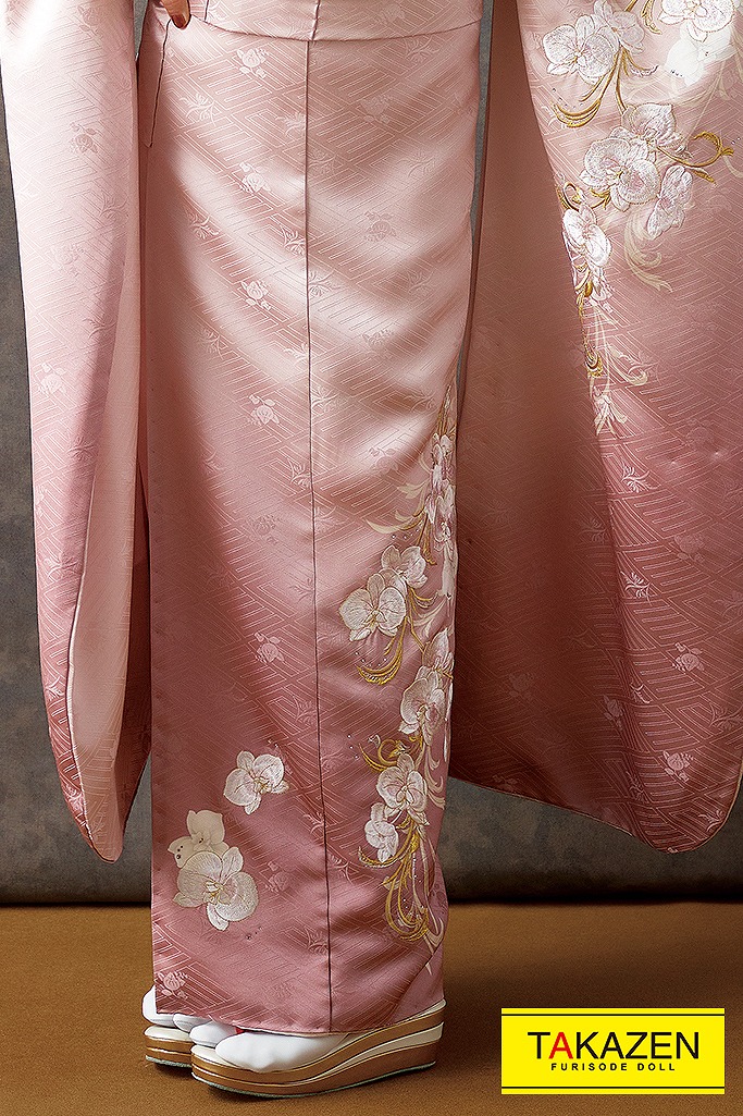 ガーリー量産型シンプル振袖 おしゃれかわいい くすみピンク K406 通販可 成人式振袖 卒業式袴レンタル 前撮りなら Takazen 大阪 梅田 心斎橋 堺 兵庫 神戸三宮 奈良の店舗へ
