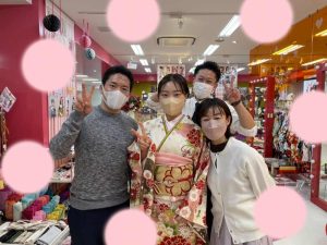 TAKAZEN　タカゼン　白　ピンク　古典柄　振袖　成人式　レンタル