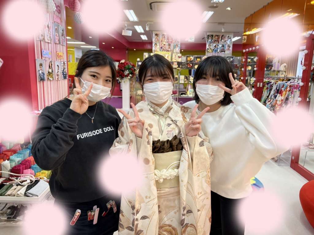 【TAKAZEN神戸店】♡5日　大人気くすみカラーのキラキラの可愛いお振袖の姫ちゃん♡