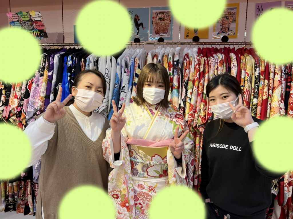 TAKAZEN　タカゼン　古典柄　白　ピンク　神戸　前撮り　振袖　成人式　レンタル