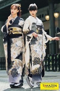 ヴｨンテージ　くすみ　振袖レンタル