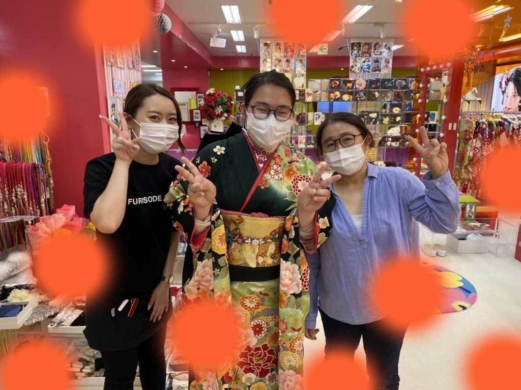 古典　振袖　緑色　TAKAZEN神戸店