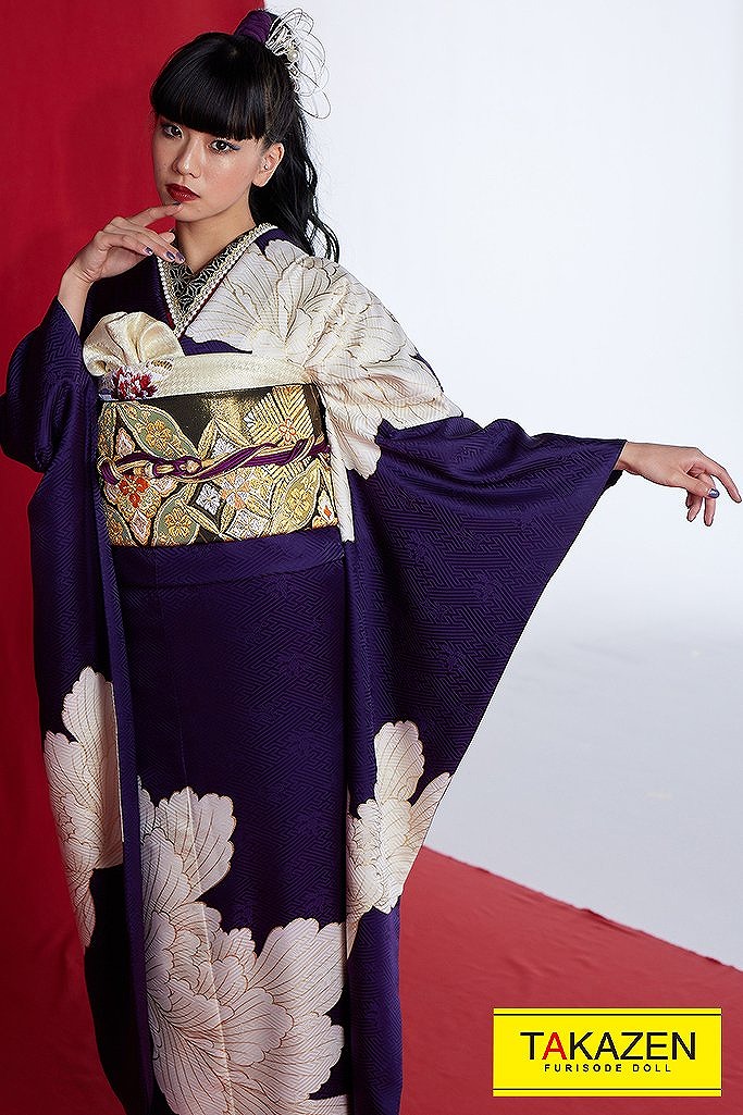 振袖　ジャパンモード　マット　紫