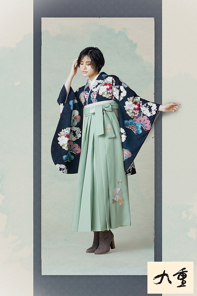 TAKAZENのレンタル袴 クラシカルで大人っぽい正統派古典(九重)　クリーム/薄い色　K23051【通販可】