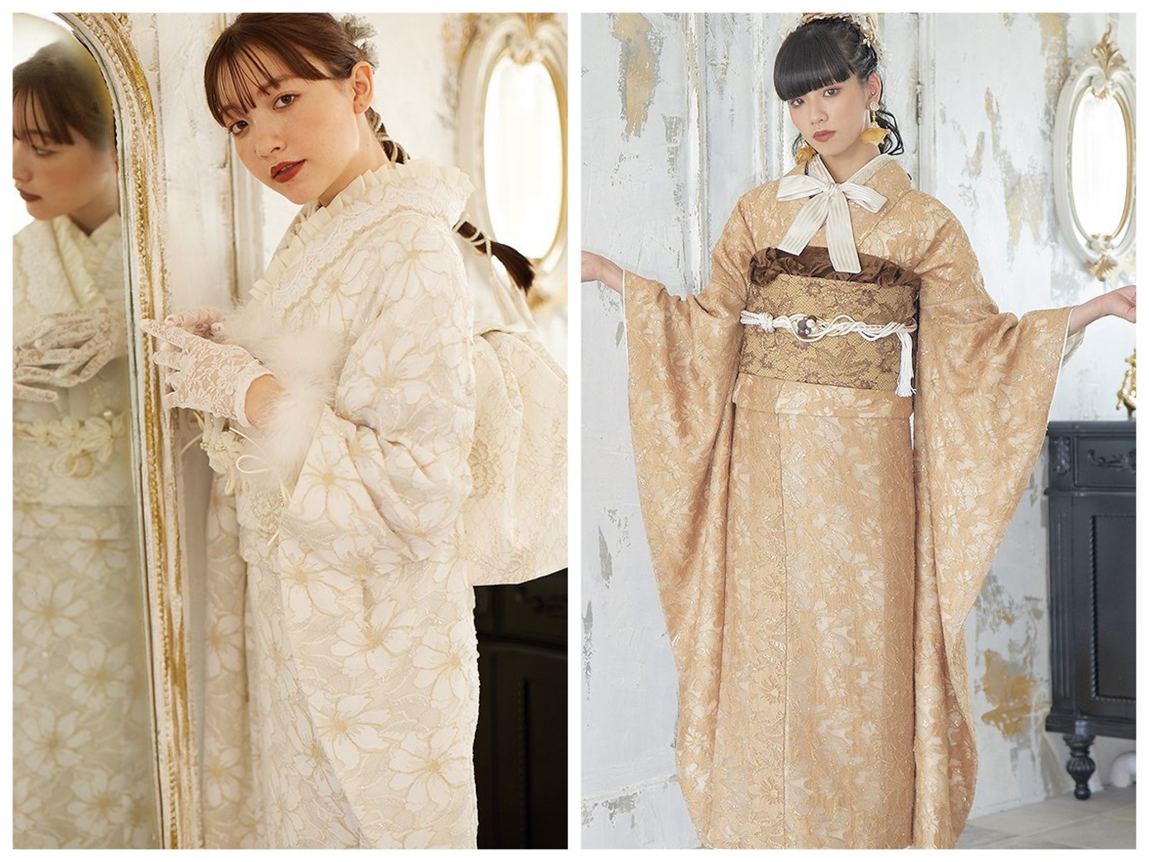 【TAKAZEN奈良店】２日♡流行りのワントーン総レースお振袖をご紹介♡