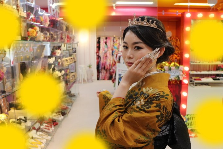 前撮り　振袖　撮影会　モード　ヴィンテージ　成人式　キラキラ　派手