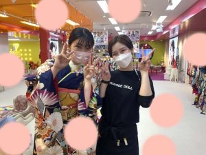TAKAZEN　タカゼン　結婚式　参列　振袖　紺色　古典柄　振袖　成人式　レンタル