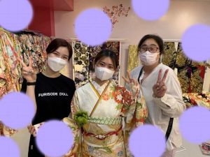 TAKAZEN　タカゼン　白　オレンジ　古典振袖　成人式　レンタル