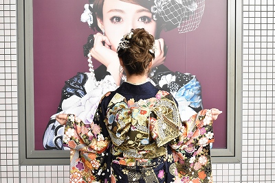 成人式　振袖　帯アレンジ　ヘアアレンジ