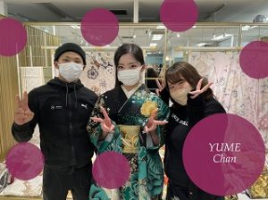 派手　緑　振袖レンタル