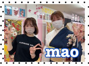 振袖　レンタル　奈良　古典柄　おしゃれ　ネイビー　紺　白　桜柄