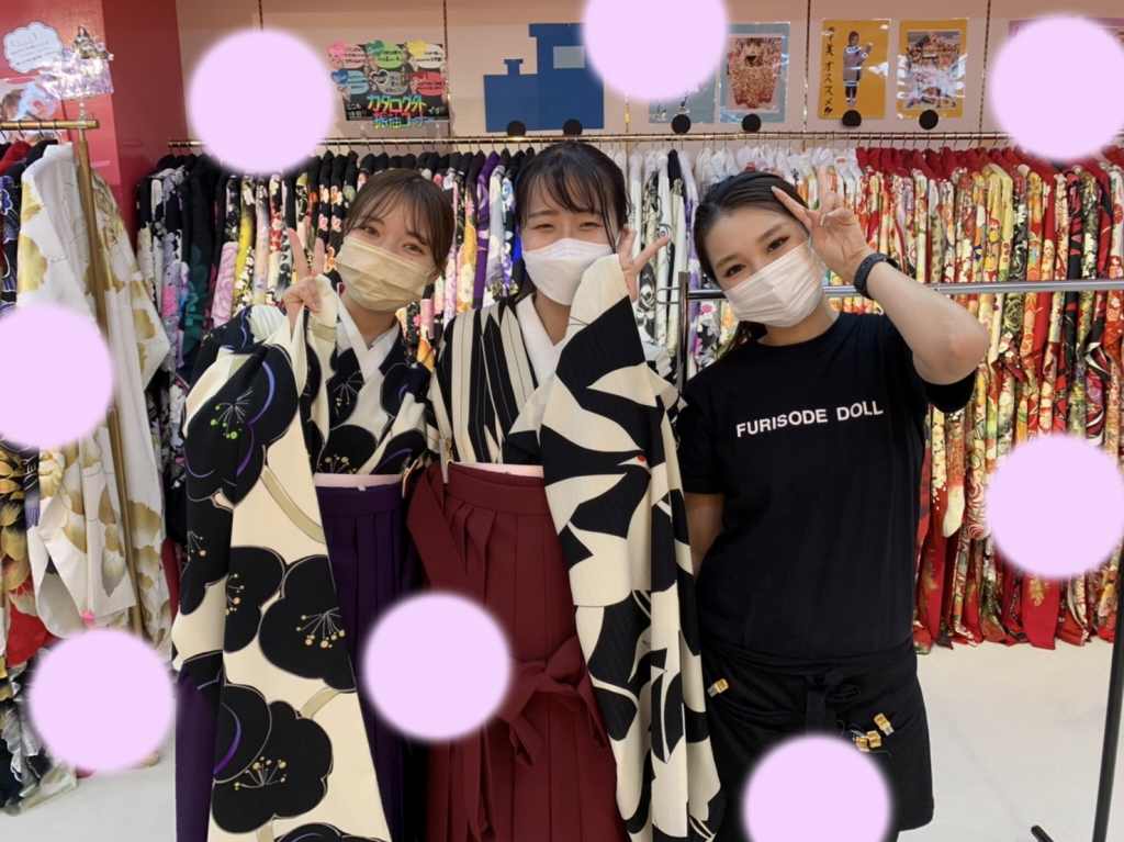 TAKAZEN神戸店　袴　卒業式　レトロ　くすみ　神戸　三宮　元町　レンタル　カワイイ　イマドキ