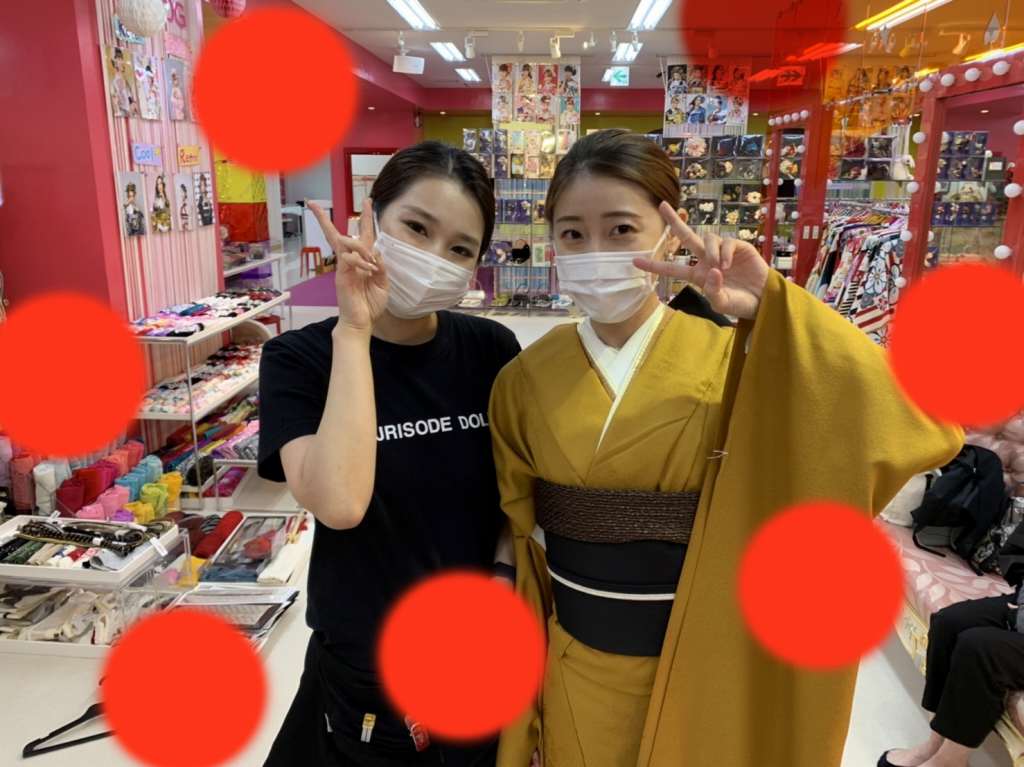 TAKAZEN神戸店　振袖　レンタル　可愛い　シンプル　無地　からし　オシャレ　三ノ宮　元町