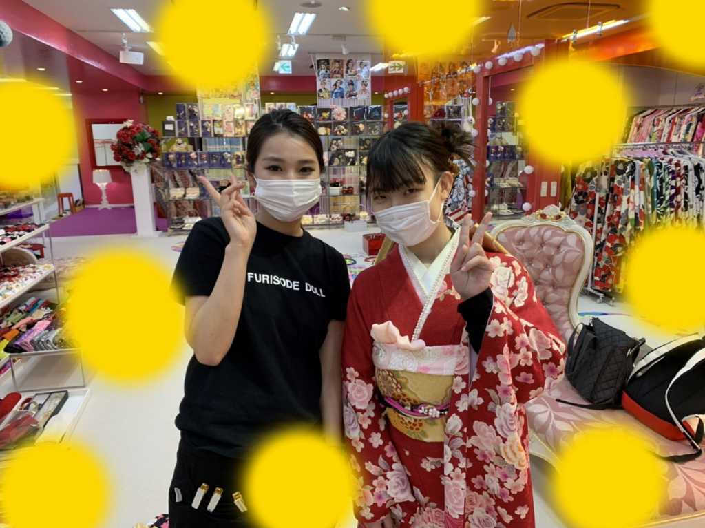 前撮り　振袖　撮影会　成人式　古典　赤色