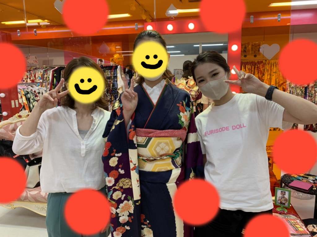 TAKAZEN神戸店　振袖　レンタル　神戸　三ノ宮　元町　紺色　古典