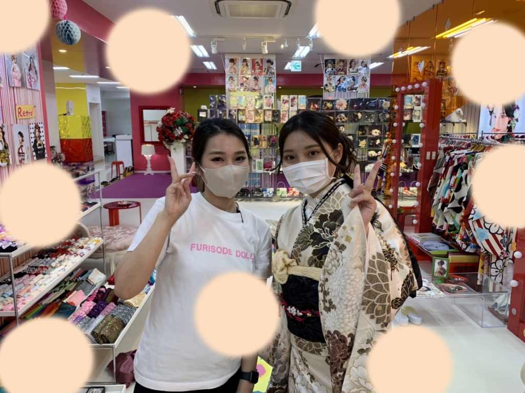 ヴｨンテージ　くすみ　振袖レンタル　TAKAZEN神戸店　ちいぽぽ