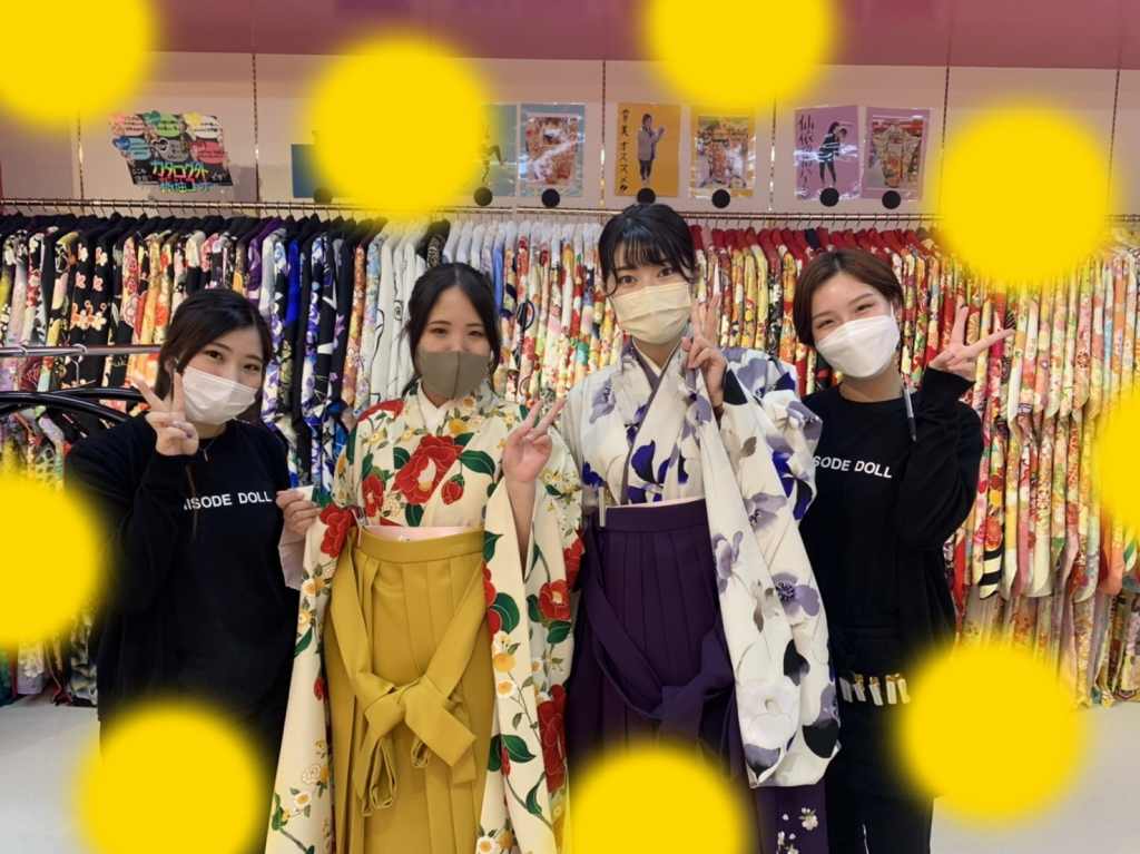 TAKAZEN神戸店　前撮り撮影会　イマドキ　カワイイ　コディネート　袴　レンタル　くすみカラー