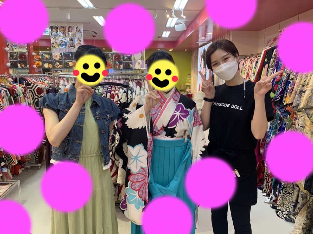 TAKAZEN神戸店　卒業式　袴　古典　水色　カワイイ　キラキラ