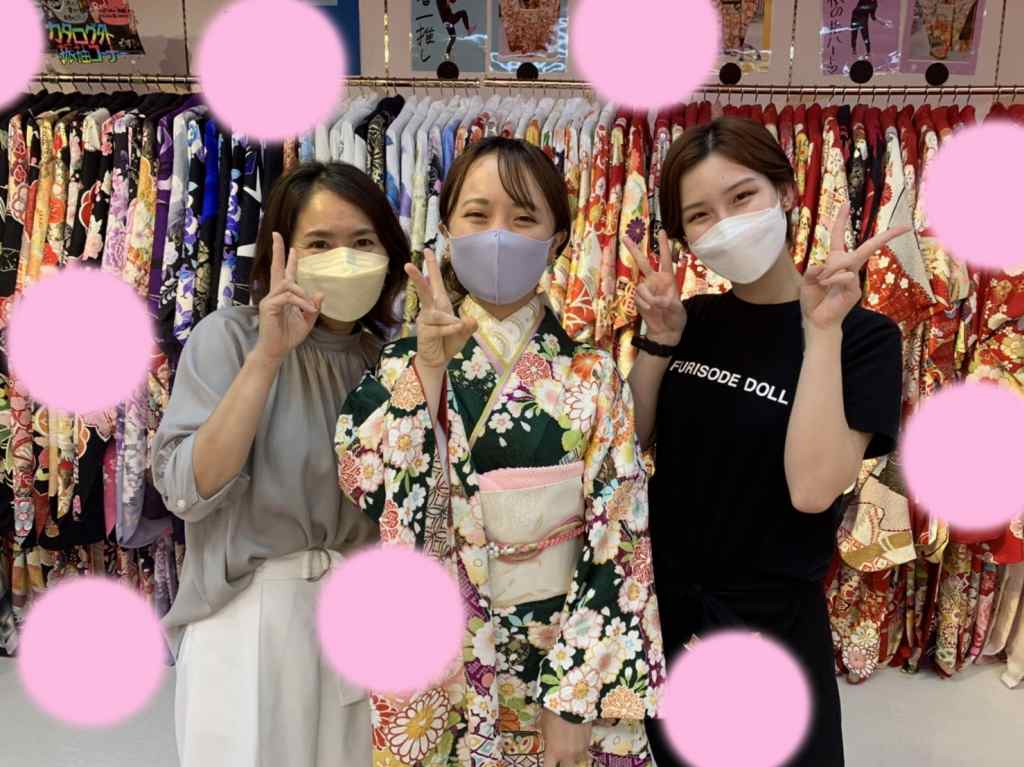 TAKAZEN神戸店　振袖　レンタル　神戸　三ノ宮　元町　緑　古典