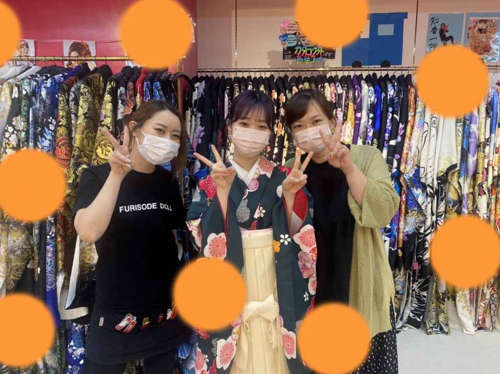 TAKAZEN神戸店　袴　コーディネイト　カワイイ　緑　オシャレ　神戸　三宮