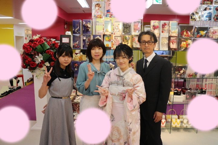 前撮り　振袖　撮影会　ピンク　成人式　キラキラ　派手
