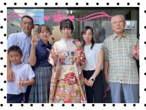 振袖　レンタル　奈良　古典柄　ピンク　白