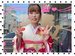 振袖　レンタル　奈良　古典柄　赤　白　大人っぽい