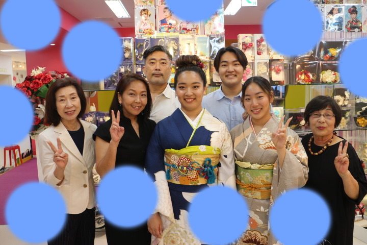 TAKAZEN神戸店　前撮り撮影会　振袖　古典　青　
