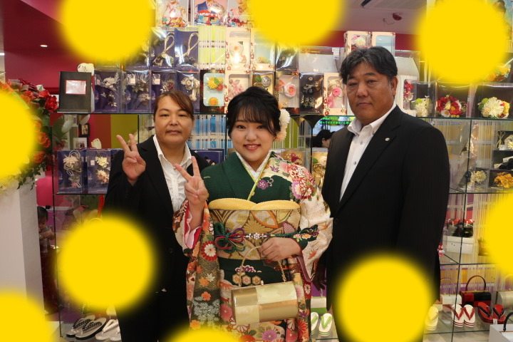 TAKAZEN神戸店　前撮り撮影会　イマドキ　カワイイ　コディネート　古典　緑