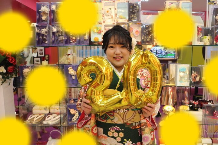 TAKAZEN　前撮り撮影会　成人式　振袖　かわいい　イマドキ　 古典　緑