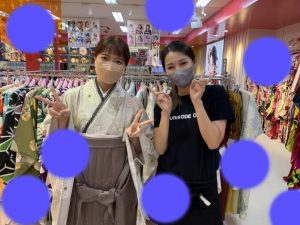 TAKAZEN神戸　袴レンタル　くすみカラーイマドキ　カワイイ　コディネート