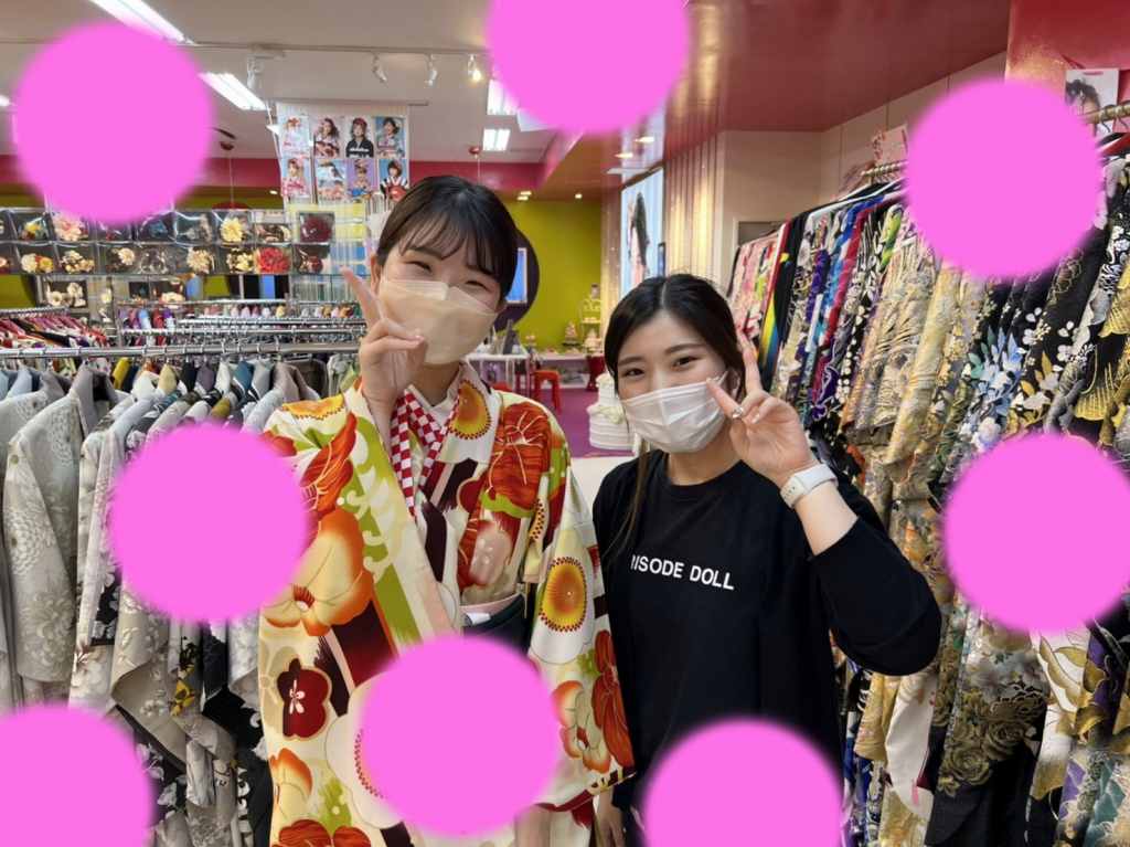 TAKAZEN神戸店　袴　緑　イマドキ　カワイイ　コディネート
