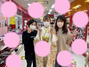 TAKAZEN神戸店　成人式　振袖レンタル　古典　白　金　キラキラ