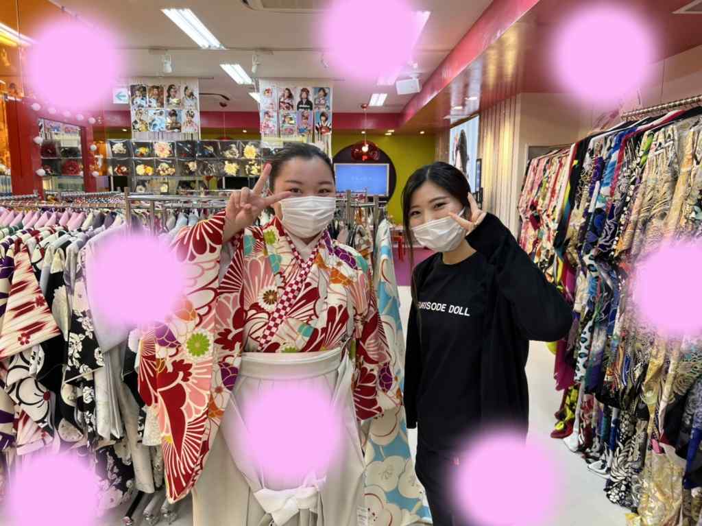 TAKAZEN神戸店　ピンク　鶴柄　イマドキ　カワイイ　コディネート