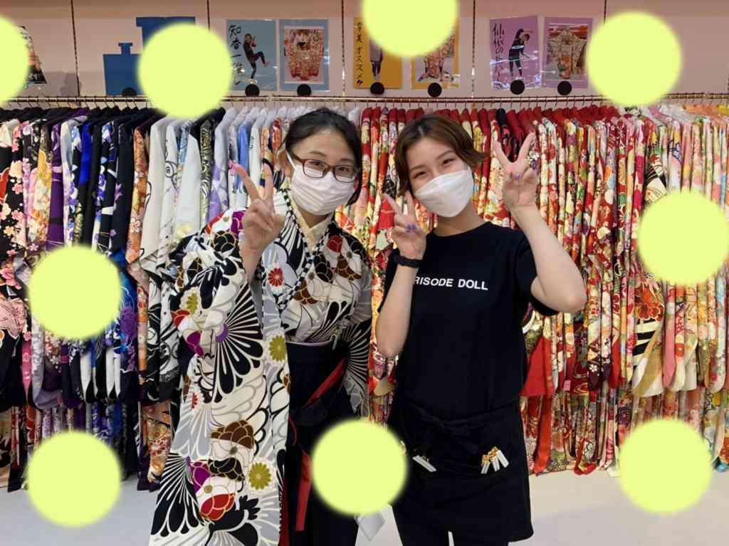 TAKAZEN神戸店　レトロ　鶴柄　袴　コーディネイト