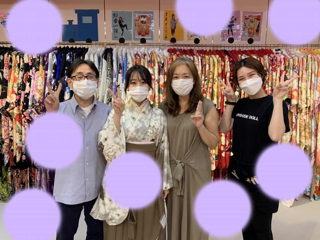 TAKAZEN神戸店　卒業式　袴　イマドキ　くすみ　ブラウン