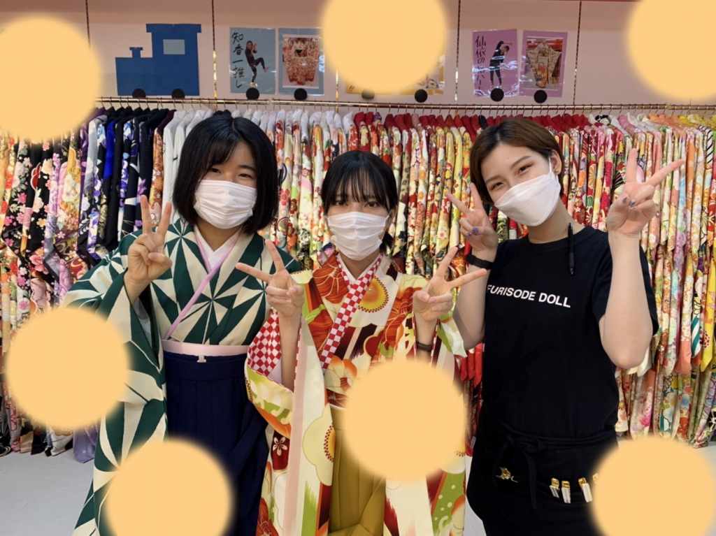 TAKAZEN神戸店　袴　レトロ　卒業式　イマドキ　カワイイ　コディネート