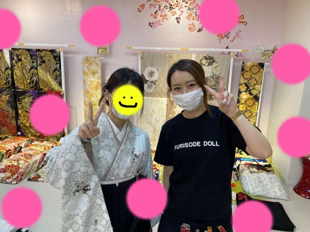 TAKAZEN神戸店　くすみ　人気　袴　コーディネイト