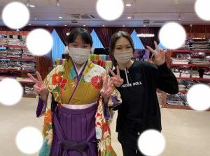 卒業式　袴　からし色
