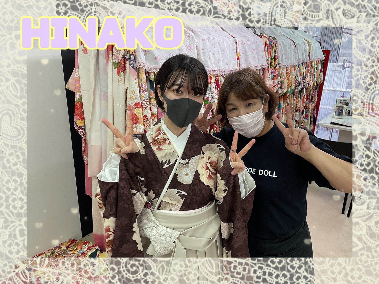 【TAKAZEN奈良店】７日♡２０２３年卒業のオシャレなイマドキブラウン袴の姫ちゃん♡
