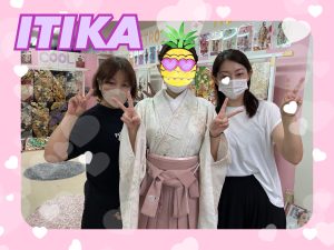 袴　レンタル　奈良　白　ピンク　くすみ　淡色