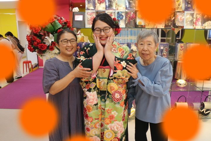 TAKAZEN神戸店　前撮り撮影会　イマドキ　カワイイ　コディネート 古典柄　振袖レンタル