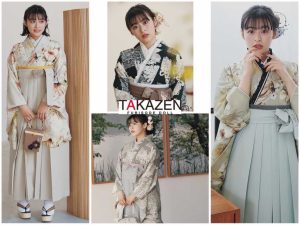 TAKAZEN神戸店　袴　卒業式　森七菜　くすみカラー　かわいい　イマドキ