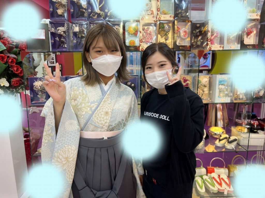 TAKAZEN神戸店　袴　くすみカラー　イマドキ　カワイイ　コディネート